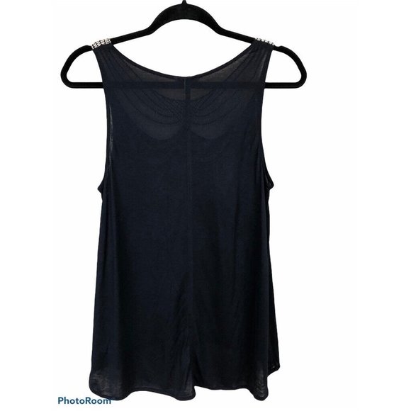 Anthropologie LeifNotes Womens Tank Top Blue Sleeveless  Braided Scallop Rope XS - Picture 4 of 9